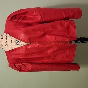 New Look red puff sleeve jacket 2x